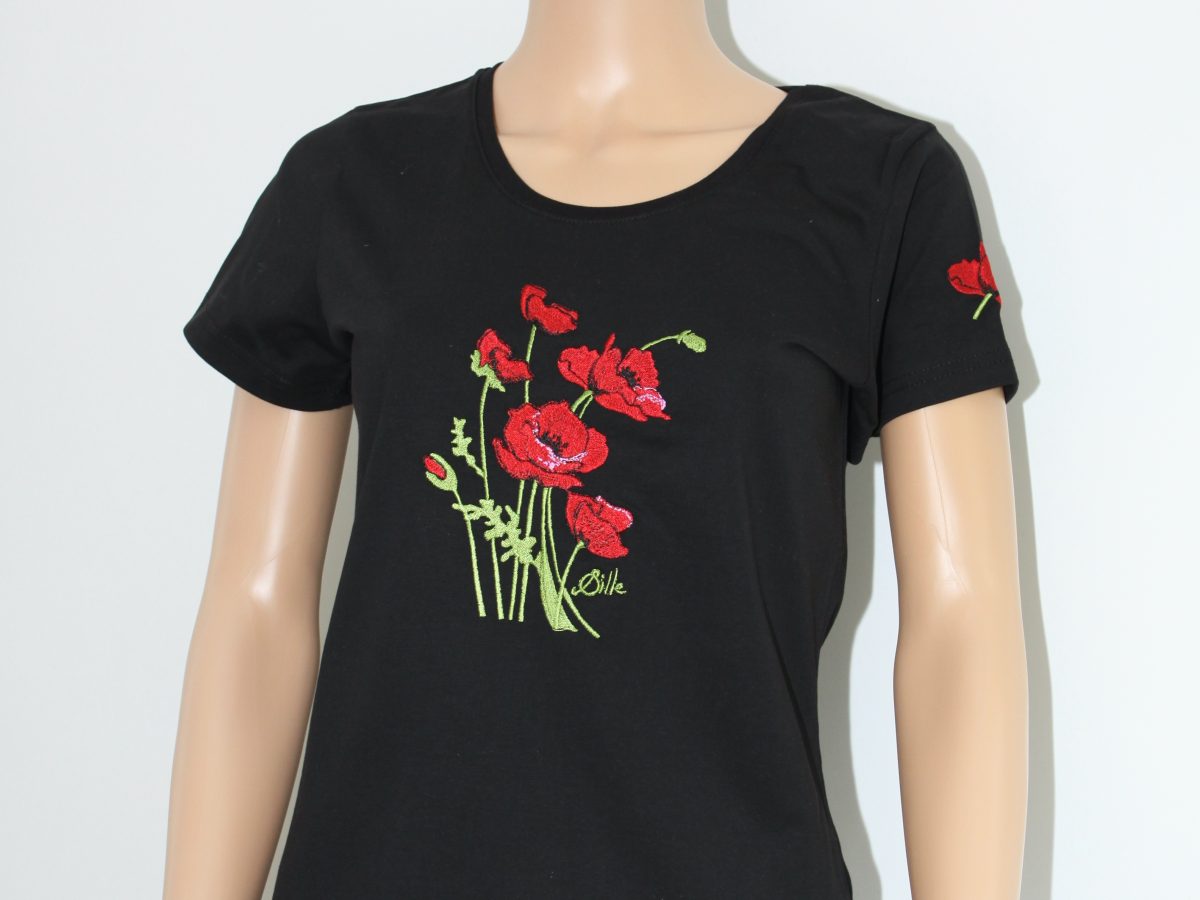 T-shirt brodé corbeille