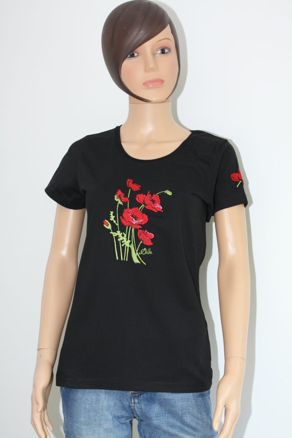 T-shirt brodé corbeille