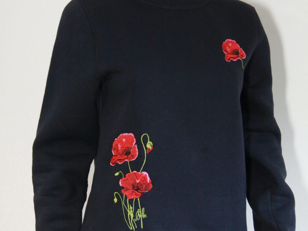 Sweat brodé bleu marine